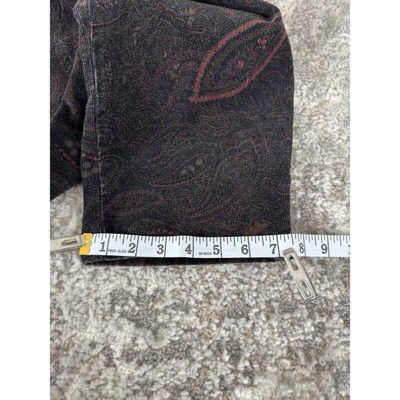 VTG ST Johns Bay Sz 10 Corduroy Paisley Floral Jeans Black Straight Leg Pants - Picture 7 of 11
